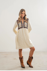 Egypt Paradise Embroidered Dress - Rapsodia