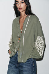 ZARA Embroidered Flowing Top