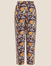 ARTISAN STUDIO Woodblock Floral Fauna Trousers Black