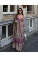 ZARA Women's Rose Flower Mix Pattern Long Dress