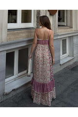 ZARA Women's Rose Flower Mix Pattern Long Dress
