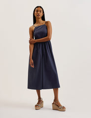 Squared Neck Strappy Cross Over Jumpsuit