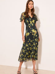 Lipsy Day dress - black and yellow