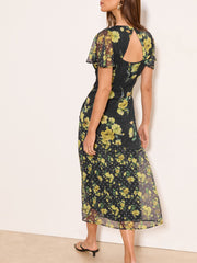 Lipsy Day dress - black and yellow