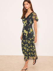 Lipsy Day dress - black and yellow