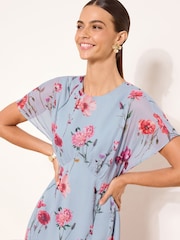 Lipsy Blue Floral Petite Woven Midi Dress