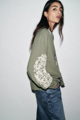 ZARA Embroidered Flowing Top
