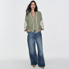 ZARA Embroidered Flowing Top