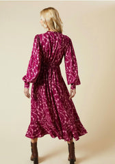 Dorothy Perkins Berry Floral Lace Yoke Midi Dress