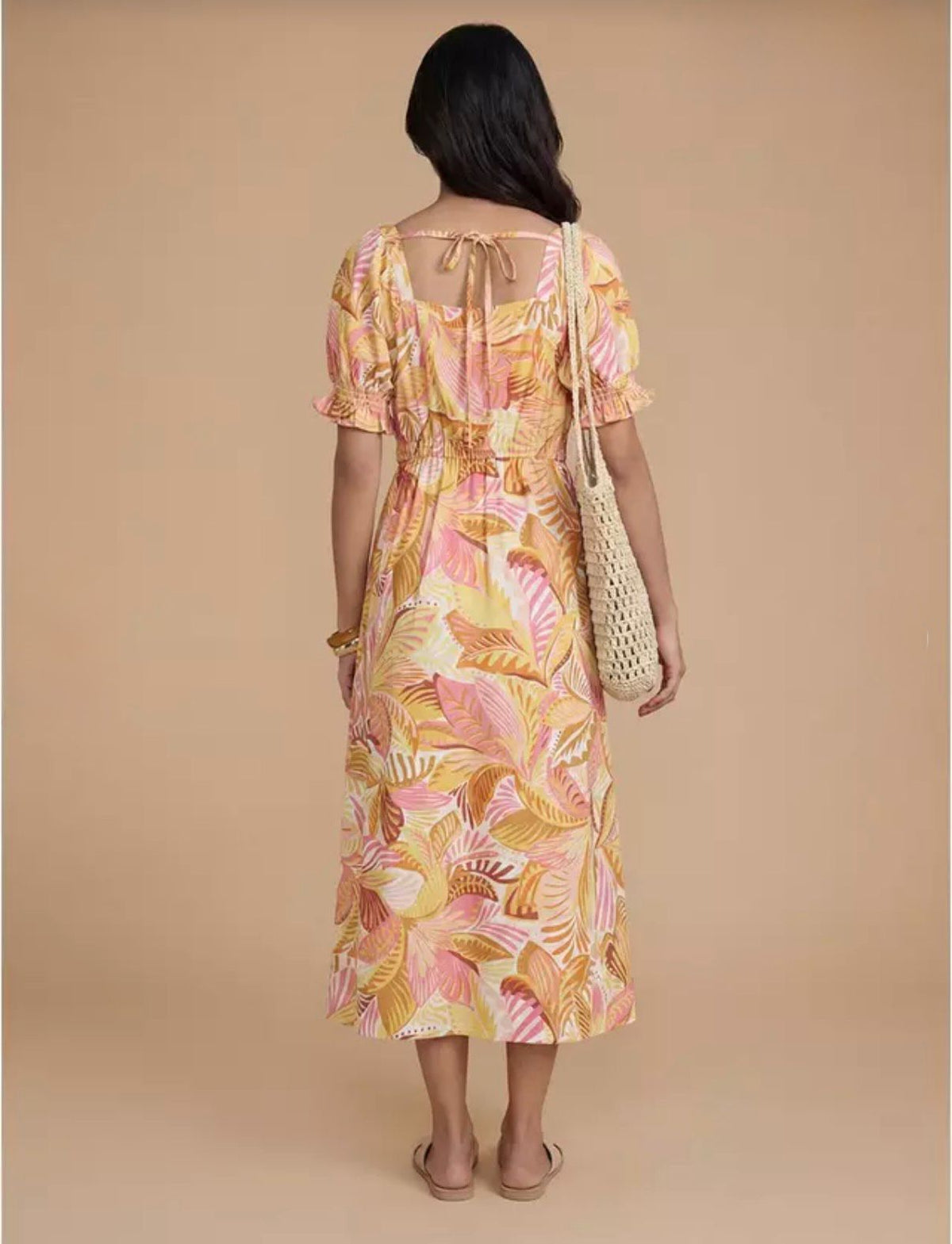 Dorothy Perkins Sweetheart Neck Puff Sleeve Printed Midi Dress