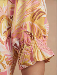 Dorothy Perkins Sweetheart Neck Puff Sleeve Printed Midi Dress