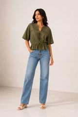 Loft Utility Tie-Front Blouse