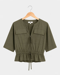Loft Utility Tie-Front Blouse
