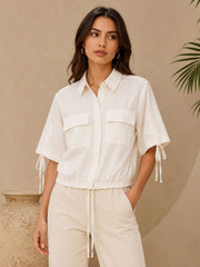 Loft Utility Tie-Front Blouse