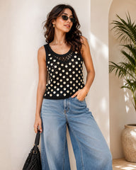 J Crew Crochet Shell Embellished Tank Top