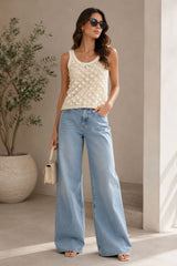 J Crew Crochet Shell Embellished Tank Top