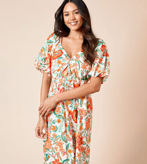 DOROTHY PERKINS Floral Poplin Twist Front Midaxi Dress