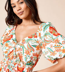 DOROTHY PERKINS Floral Poplin Twist Front Midaxi Dress