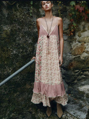 ZARA Women's Rose Flower Mix Pattern Long Dress