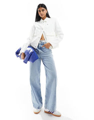 Tommy Jeans Garment Dyed Overshirt Jacket in White